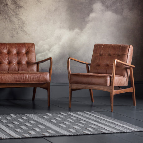 Amos Humber Armchair Vintage Brown Leather –  from Amos Lighting + Home