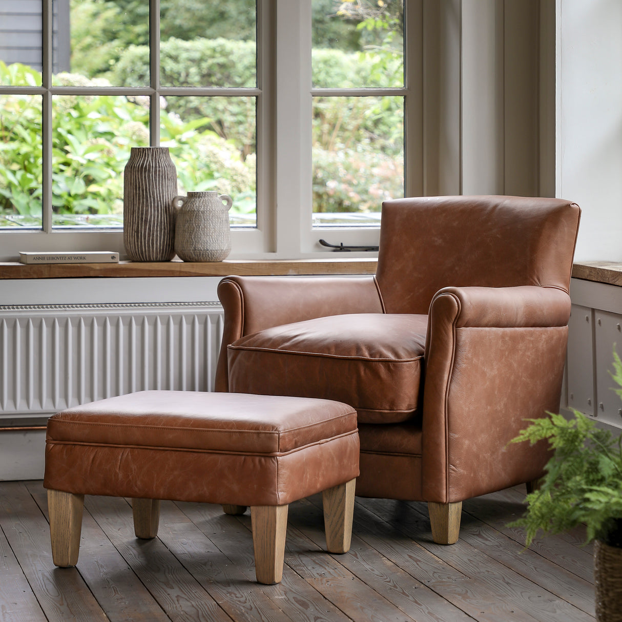 Amos Mr. Paddington Chair Vintage Brown Leather  –  from Amos Lighting + Home