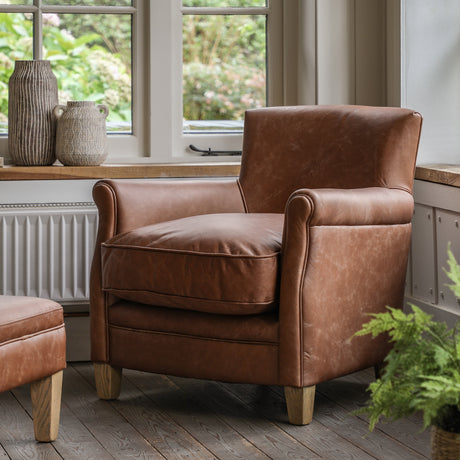 Amos Mr. Paddington Chair Vintage Brown Leather  –  from Amos Lighting + Home