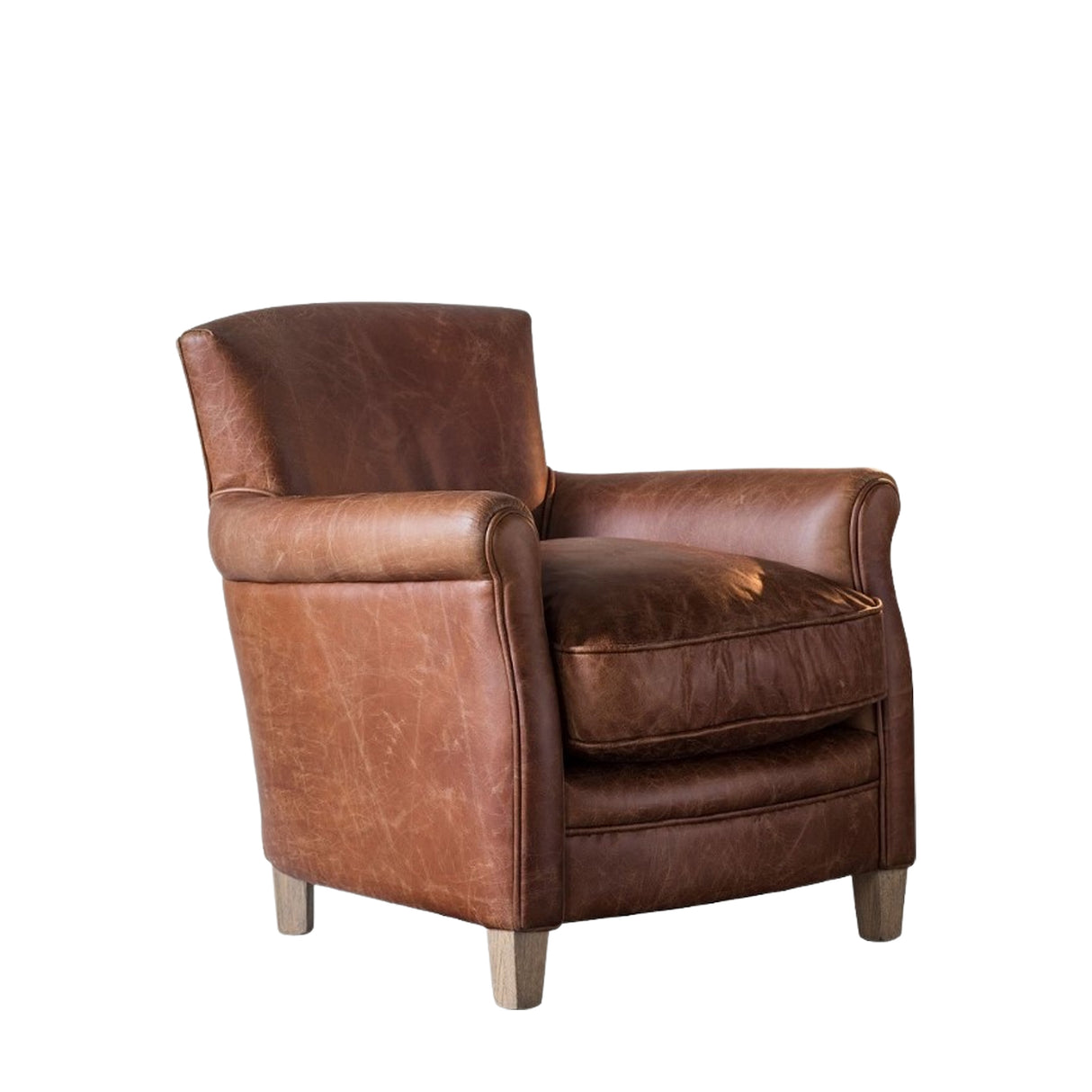 Amos Mr. Paddington Chair Vintage Brown Leather  –  from Amos Lighting + Home