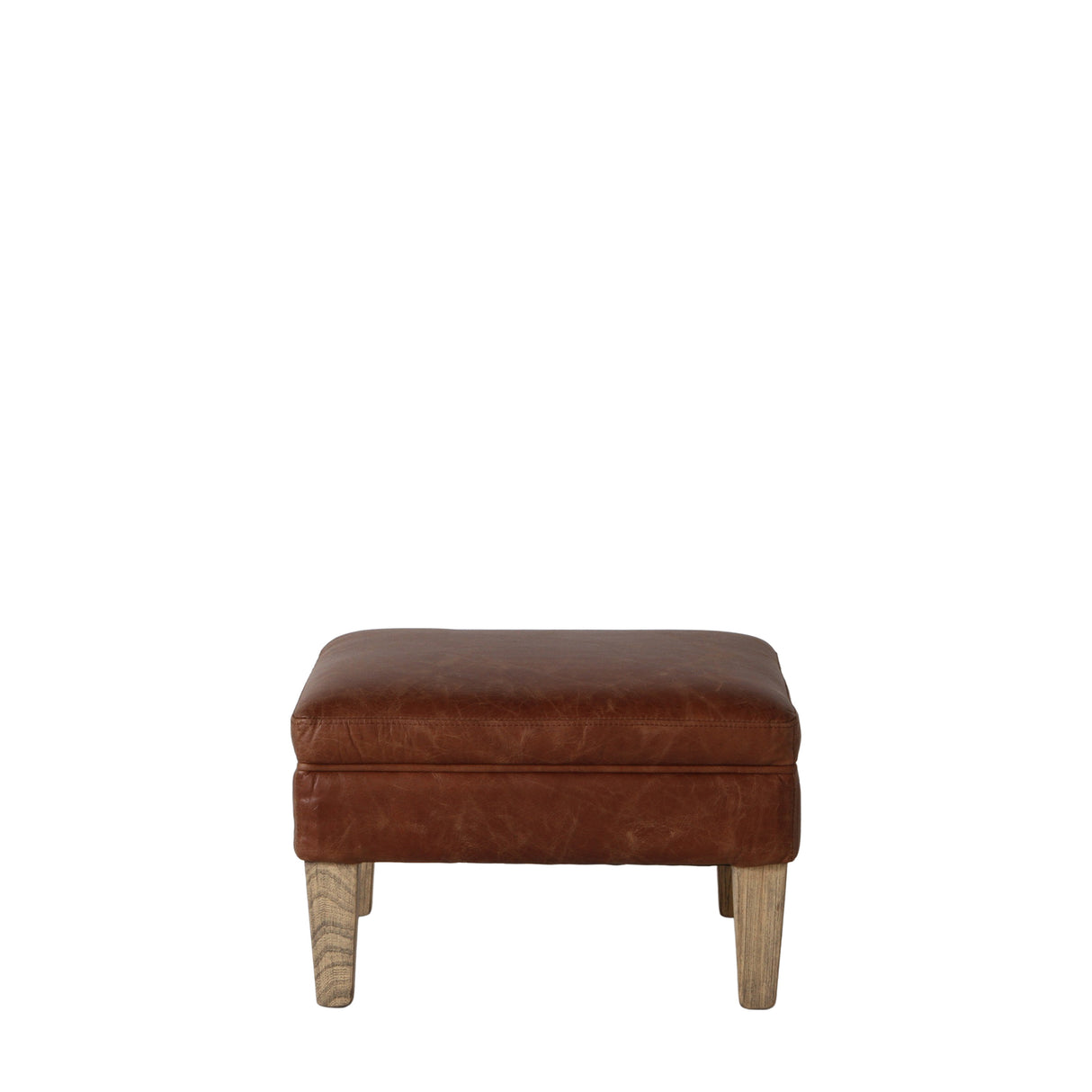 Amos Mr. Paddington Stool Vintage Brown Leather  –  from Amos Lighting + Home