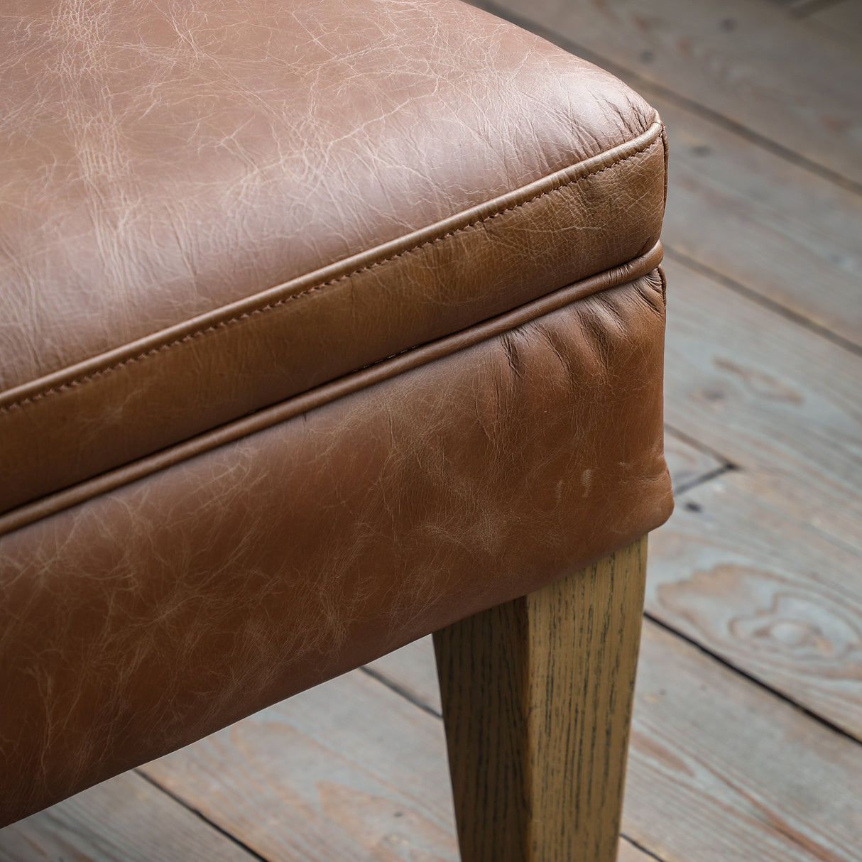 Amos Mr. Paddington Stool Vintage Brown Leather  –  from Amos Lighting + Home