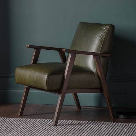 Amos Neyland Armchair Heritage Green Leather –  from Amos Lighting + Home