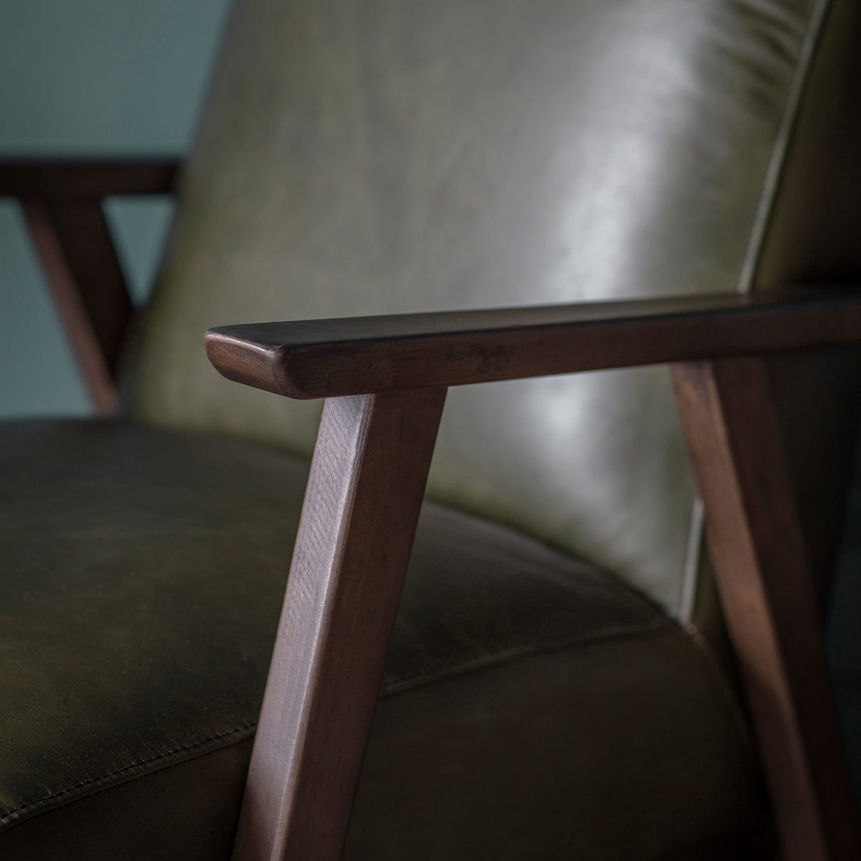 Amos Neyland Armchair Heritage Green Leather –  from Amos Lighting + Home