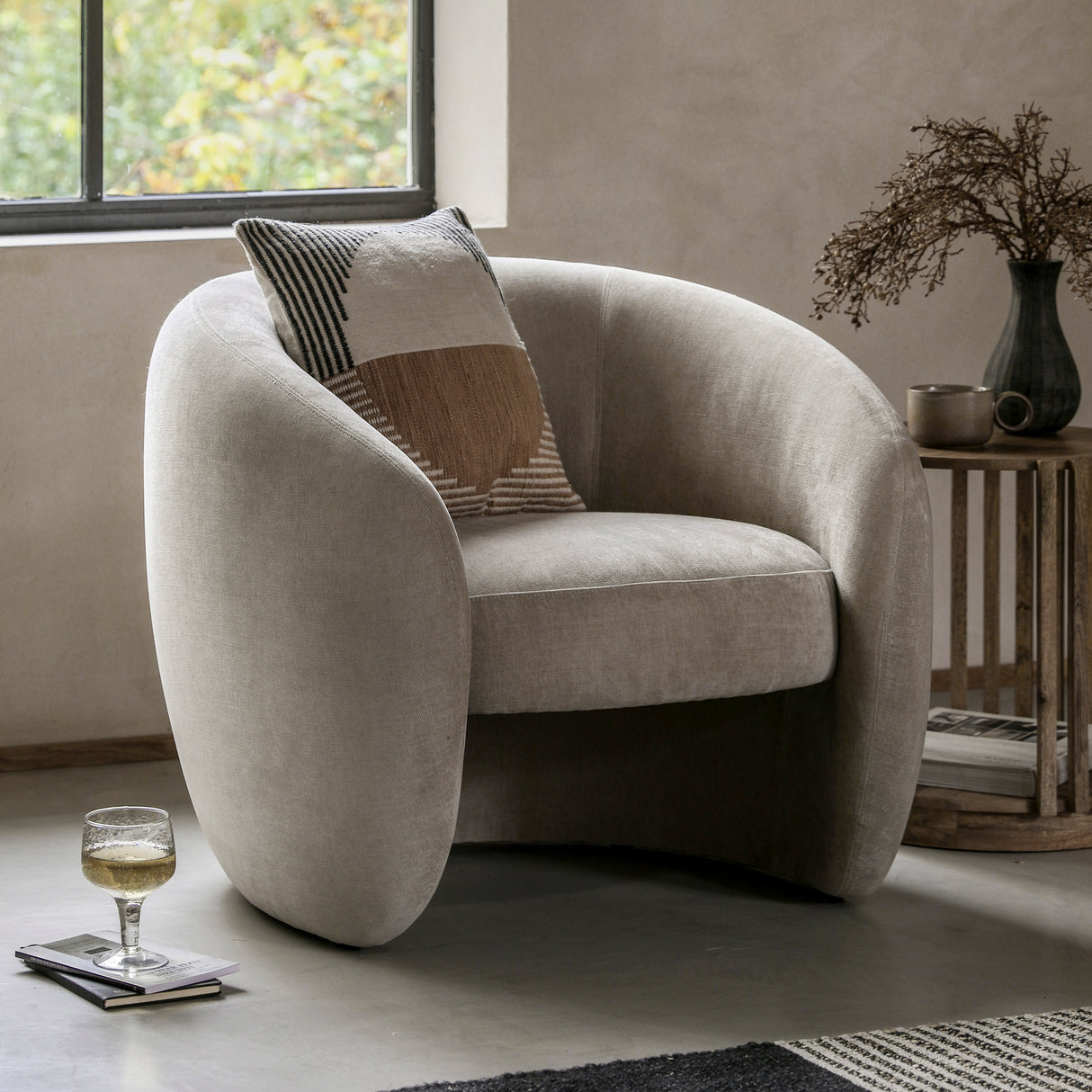 Amos Curvo Armchair Cream  –  from Amos Lighting + Home