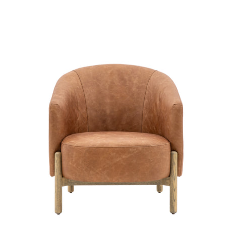 Amos Tindon Armchair Vintage Brown Leather  –  from Amos Lighting + Home