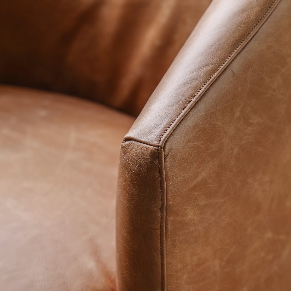 Amos Tindon Armchair Vintage Brown Leather  –  from Amos Lighting + Home