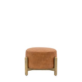 Amos Tindon Footstool Vintage Brown Leather  –  from Amos Lighting + Home