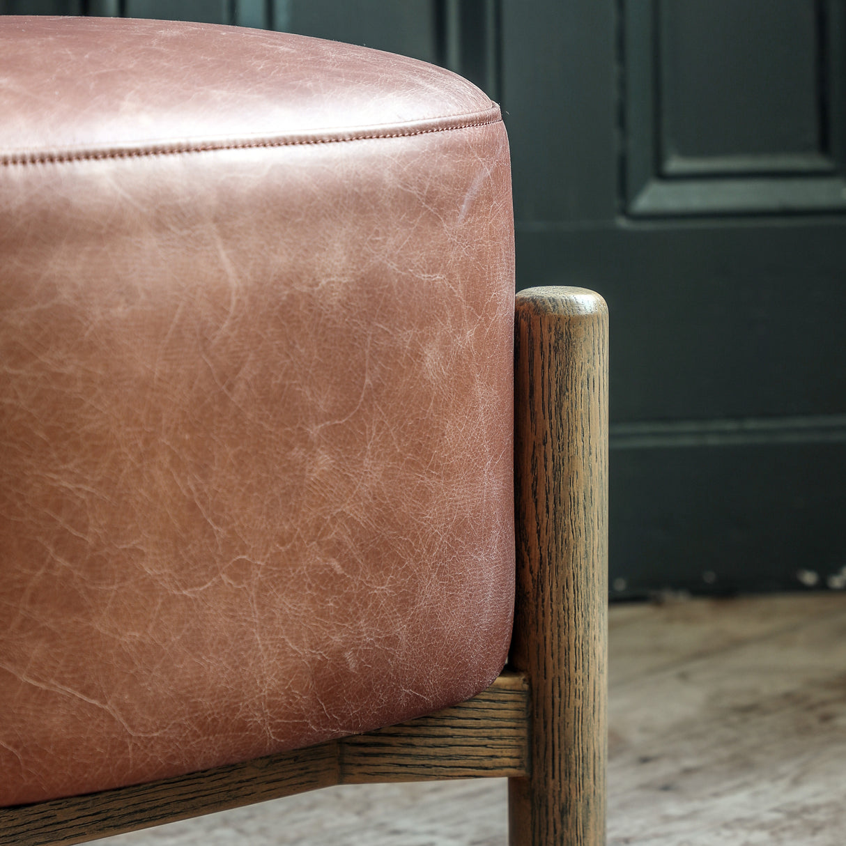 Amos Tindon Footstool Vintage Brown Leather  –  from Amos Lighting + Home