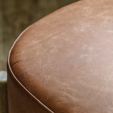 Amos Tindon Footstool Vintage Brown Leather  –  from Amos Lighting + Home