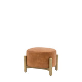 Amos Tindon Footstool Vintage Brown Leather  –  from Amos Lighting + Home