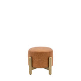 Amos Tindon Footstool Vintage Brown Leather  –  from Amos Lighting + Home