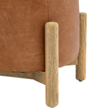 Amos Tindon Footstool Vintage Brown Leather  –  from Amos Lighting + Home