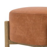 Amos Tindon Footstool Vintage Brown Leather  –  from Amos Lighting + Home