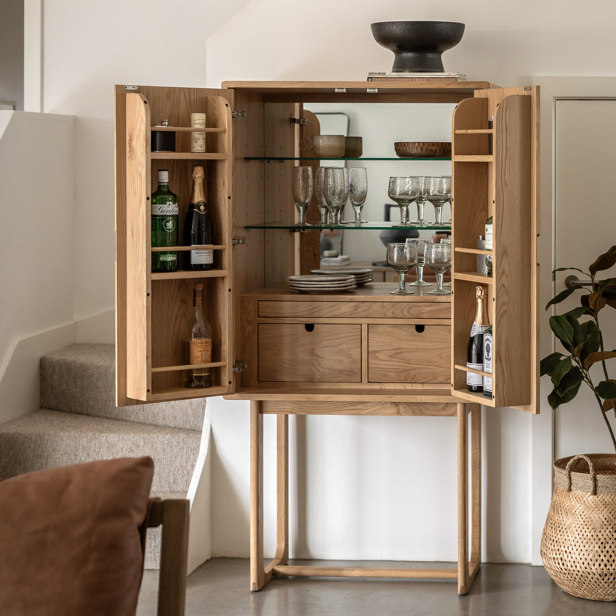 Amos Craft Cocktail Cabinet Natural from Amos Lighting + Home