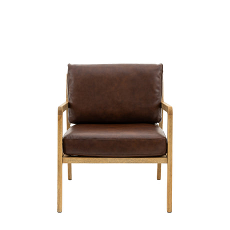 Amos Cortona Armchair Antique Brown Leather  –  from Amos Lighting + Home