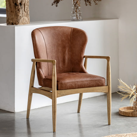 Amos Tariva Armchair Ant Brown Leather  –  from Amos Lighting + Home