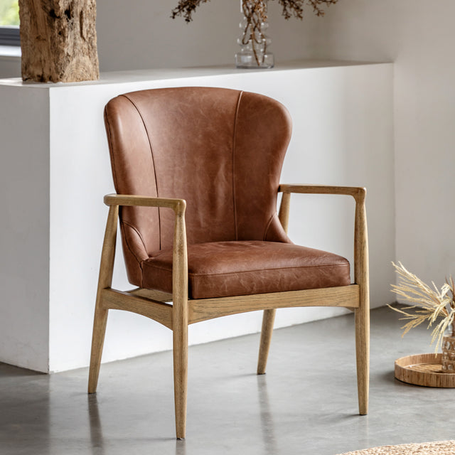 Amos Tariva Armchair Ant Brown Leather  –  from Amos Lighting + Home