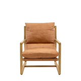 Amos Burela Lounge Chair Vint Brown Leather from Amos Lighting + Home