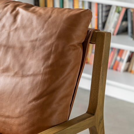 Amos Burela Lounge Chair Vint Brown Leather from Amos Lighting + Home