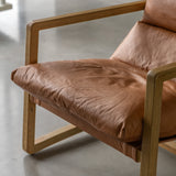 Amos Burela Lounge Chair Vint Brown Leather from Amos Lighting + Home