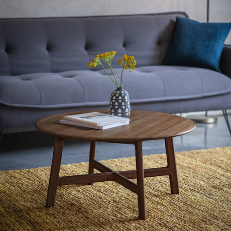 Amos Madrid Round Coffee Table Walnut  –  from Amos Lighting + Home