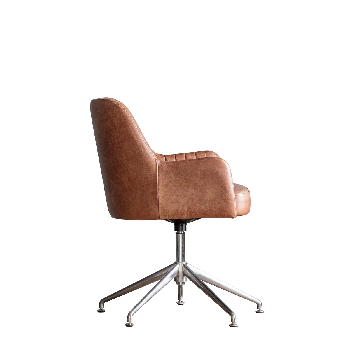 Amos Curie Swivel Chair Vintage Brown Leather –  from Amos Lighting + Home