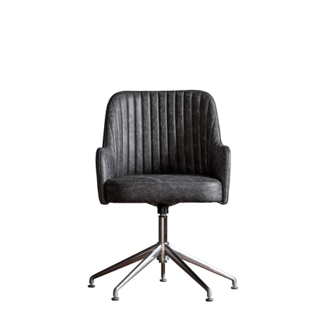 Amos Curie Swivel Chair Antique Ebony –  from Amos Lighting + Home