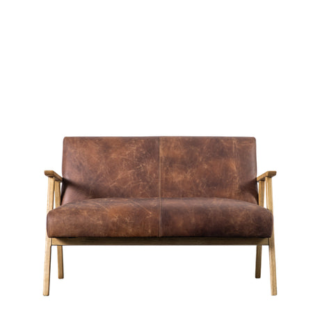 Amos Neyland 2 Seater Sofa Vintage Brown Leather –  from Amos Lighting + Home