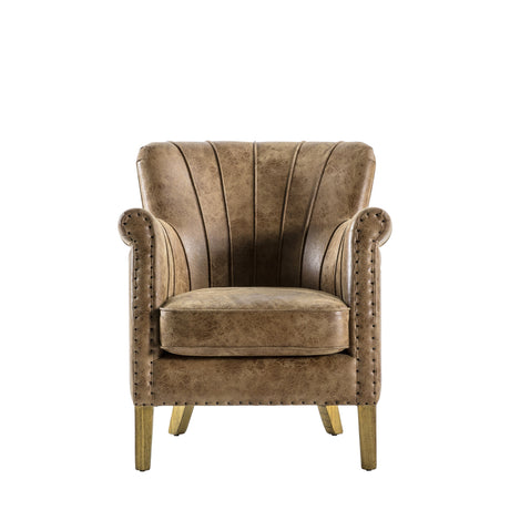 Amos Hickman Armchair Brown Leather –  from Amos Lighting + Home