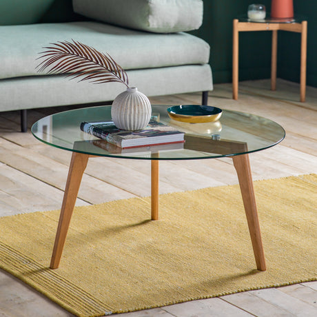 Amos Blair Round Coffee Table Oak  –  from Amos Lighting + Home