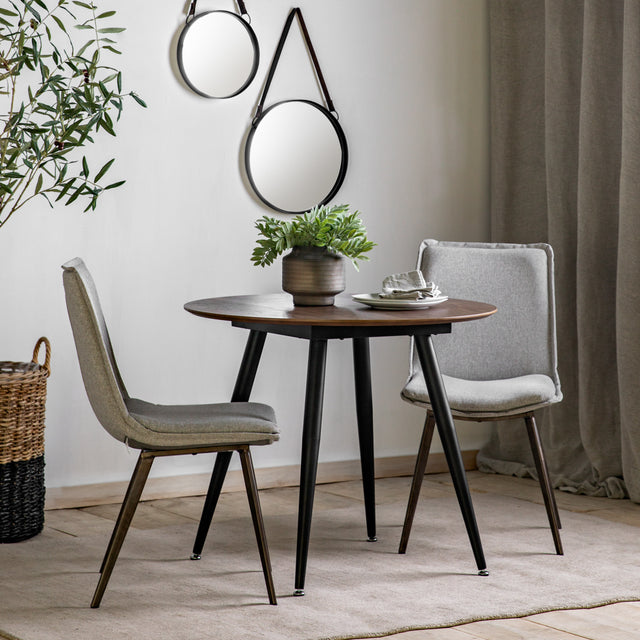 Amos Astley Round Dining Table Walnut  –  from Amos Lighting + Home