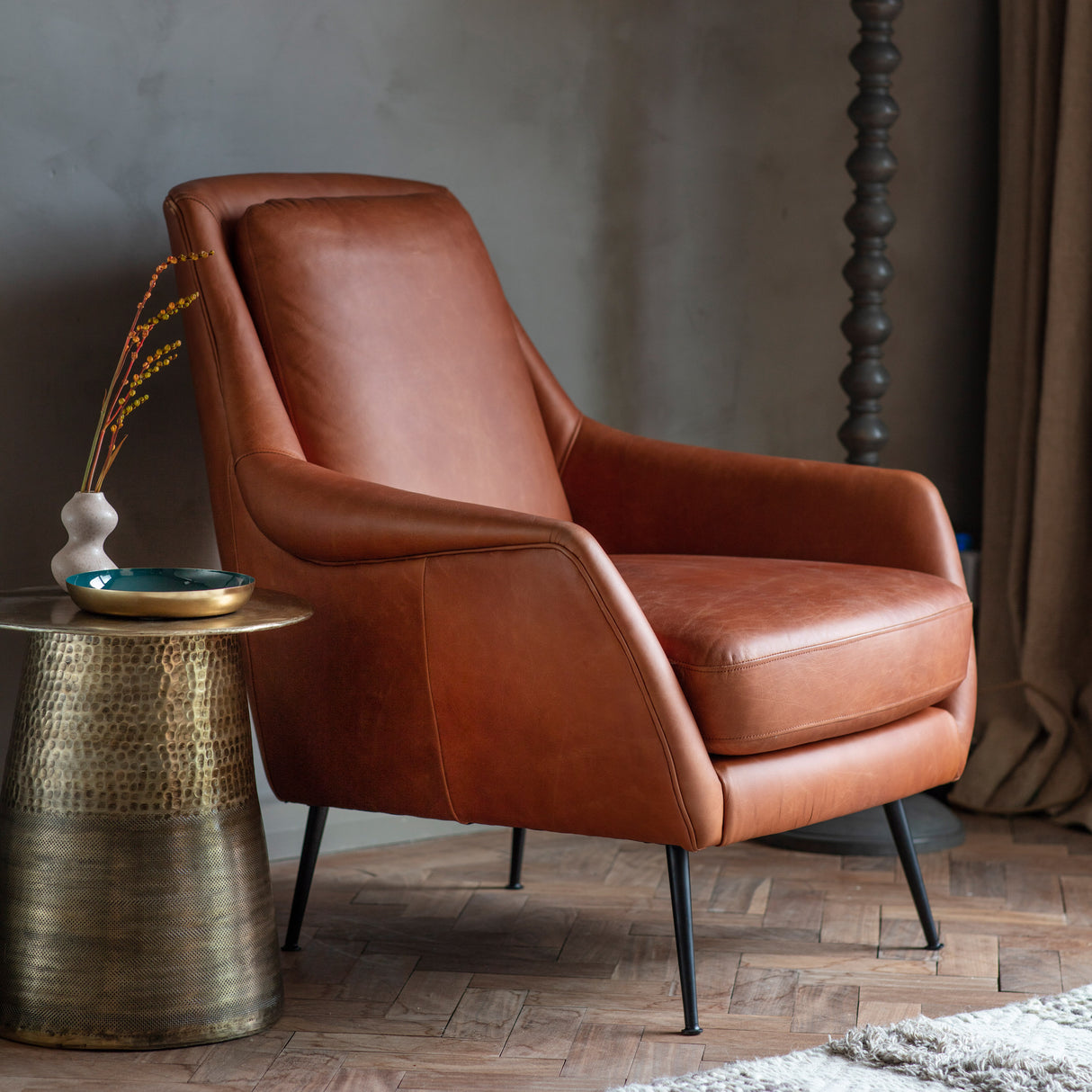 Amos Brompton Armchair Brown Leather –  from Amos Lighting + Home