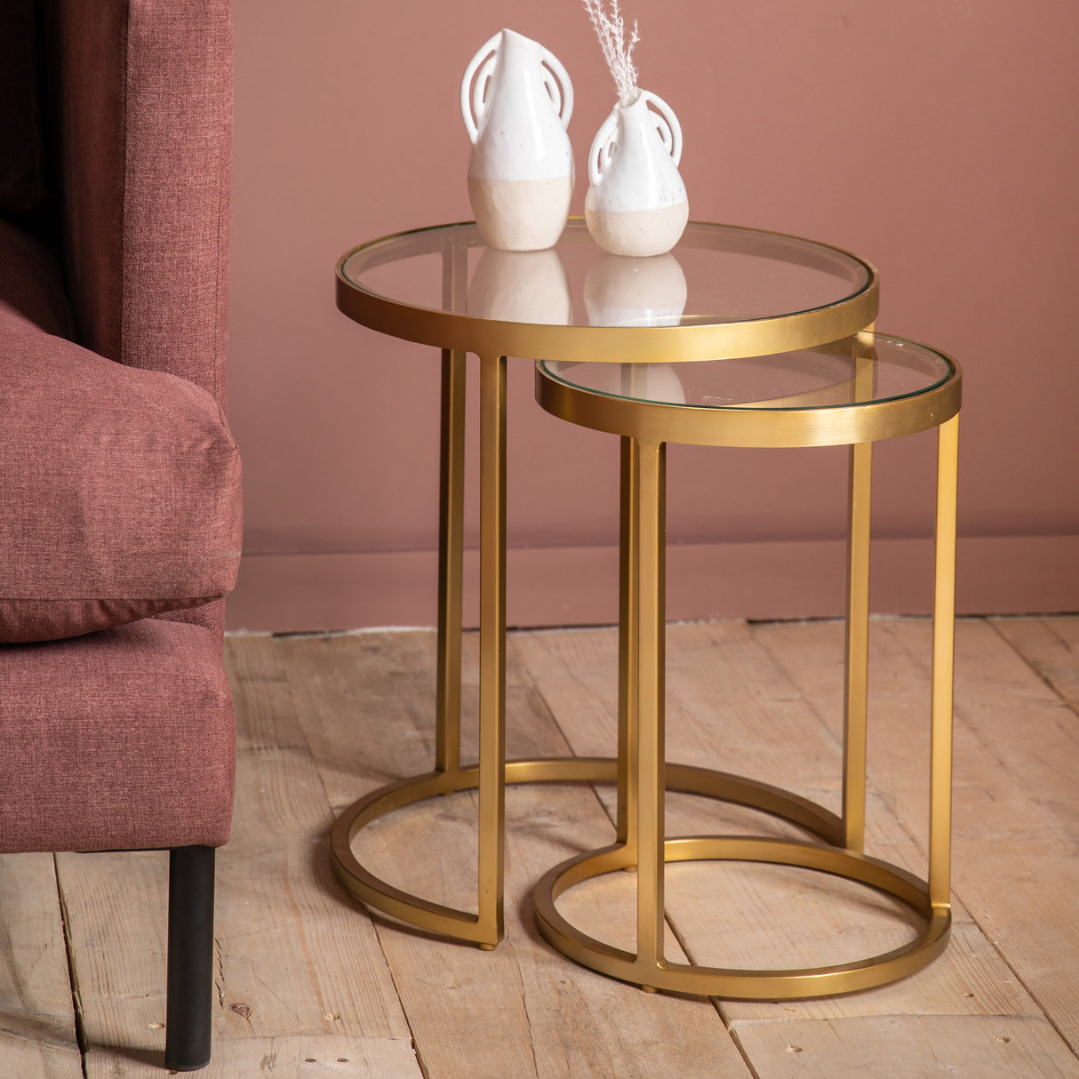 Amos Rowe Nest of Two Tables Gold –  from Amos Lighting + Home