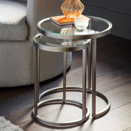 Amos Rowe Nest of Two Tables Silver –  from Amos Lighting + Home