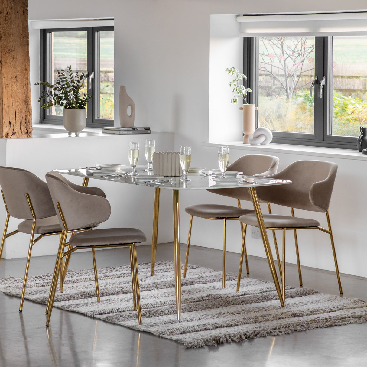 Amos Evans Dining Table White Effect  –  from Amos Lighting + Home