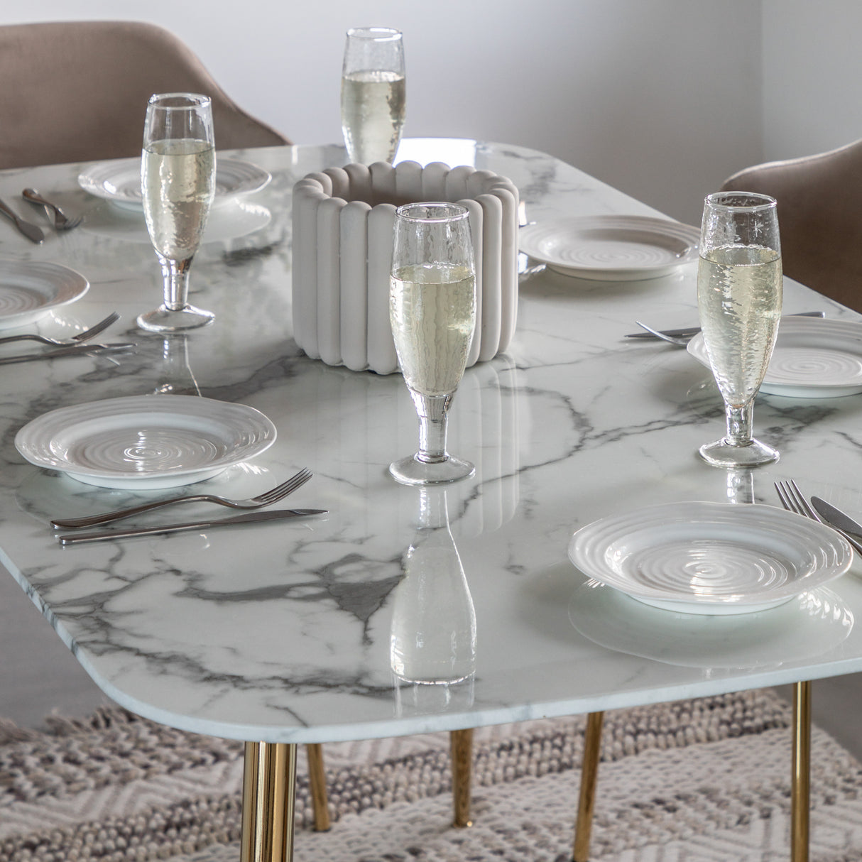 Amos Evans Dining Table White Effect  –  from Amos Lighting + Home