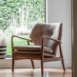 Amos Jensen Armchair Brown Leather  –  from Amos Lighting + Home