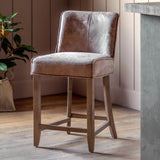 Amos Tarnby Bar Stool Brown Leather (2pk) –  from Amos Lighting + Home