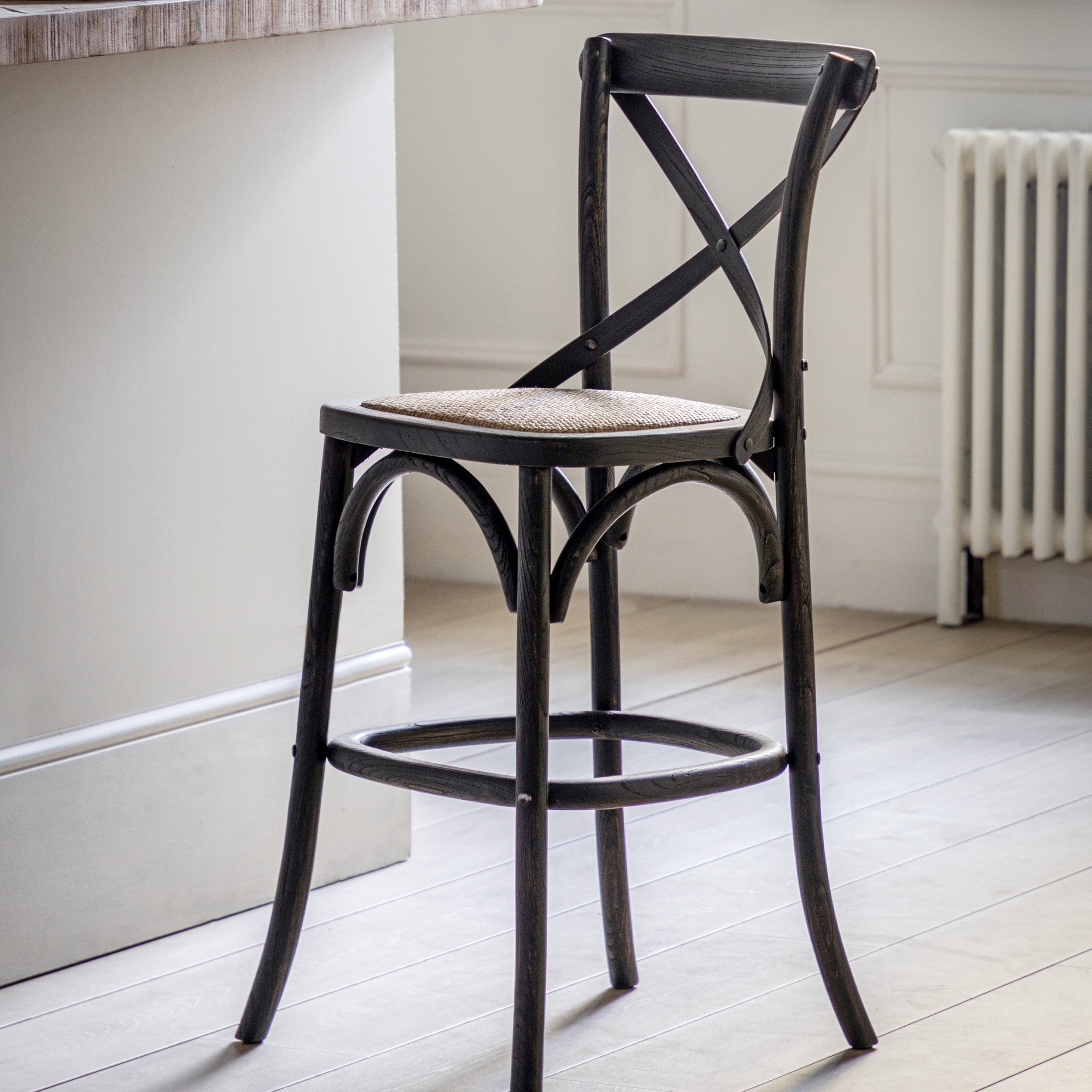 Amos Cafe Stool Black Rattan 2pk Amos Lighting Home