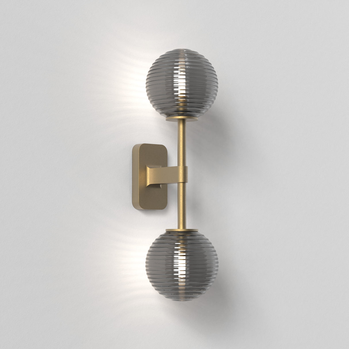 Astro Tacoma Twin Antique Brass Bathroom Wall Light