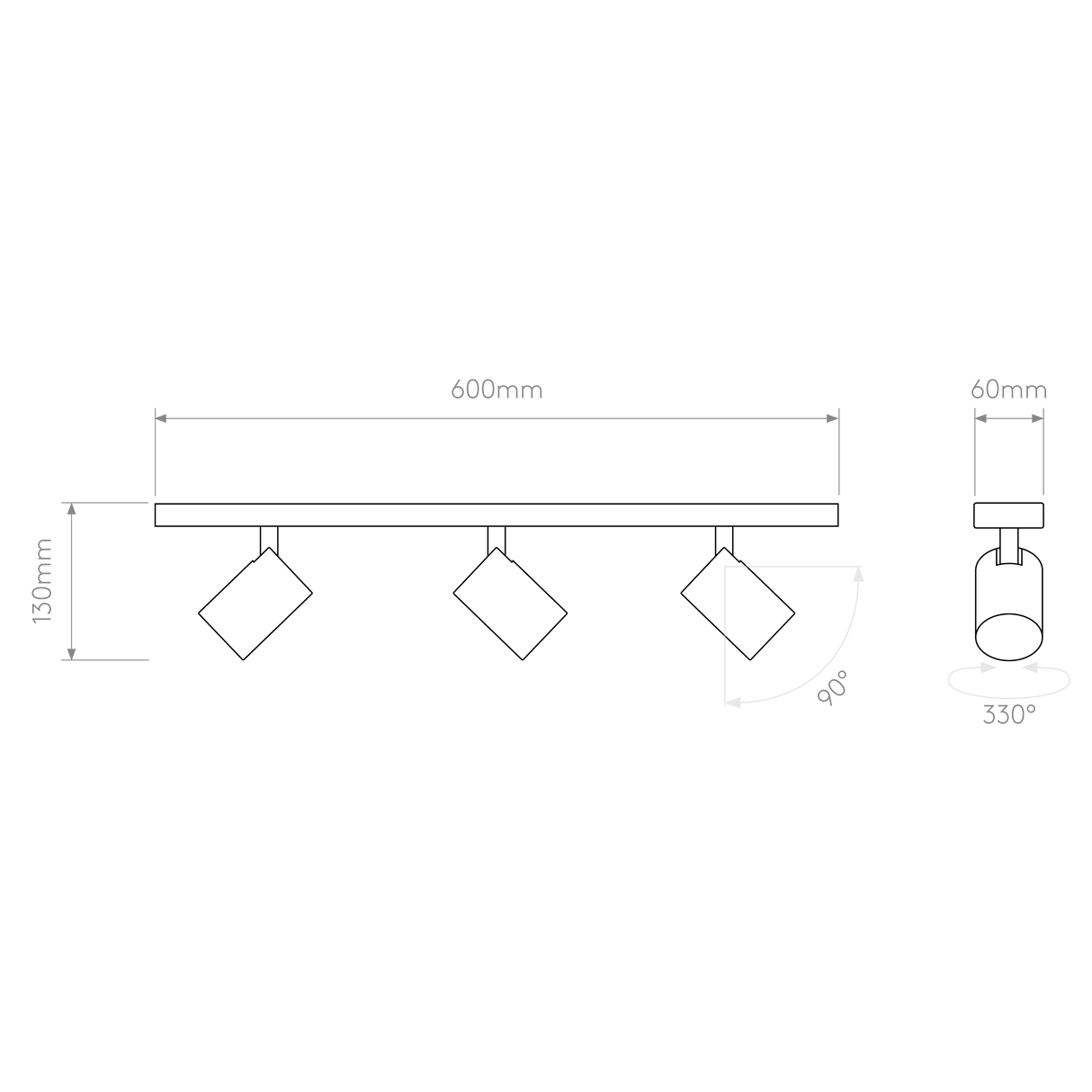 Astro Ascoli Triple Bar Bronze Interior Spotlight