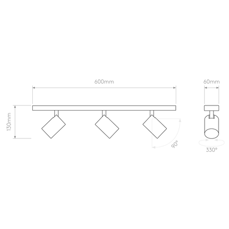 Astro Ascoli Triple Bar Bronze Interior Spotlight