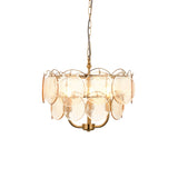 Amos Loire Brushed Aged Brass & Handmade Champagne Glass 3 Light Chandelier