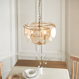 Amos Loire Brushed Aged Brass & Handmade Champagne Glass 3 Light Chandelier