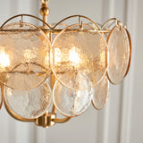 Amos Loire Brushed Aged Brass & Handmade Champagne Glass 3 Light Chandelier
