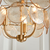 Amos Loire Brushed Aged Brass & Handmade Champagne Glass 3 Light Chandelier