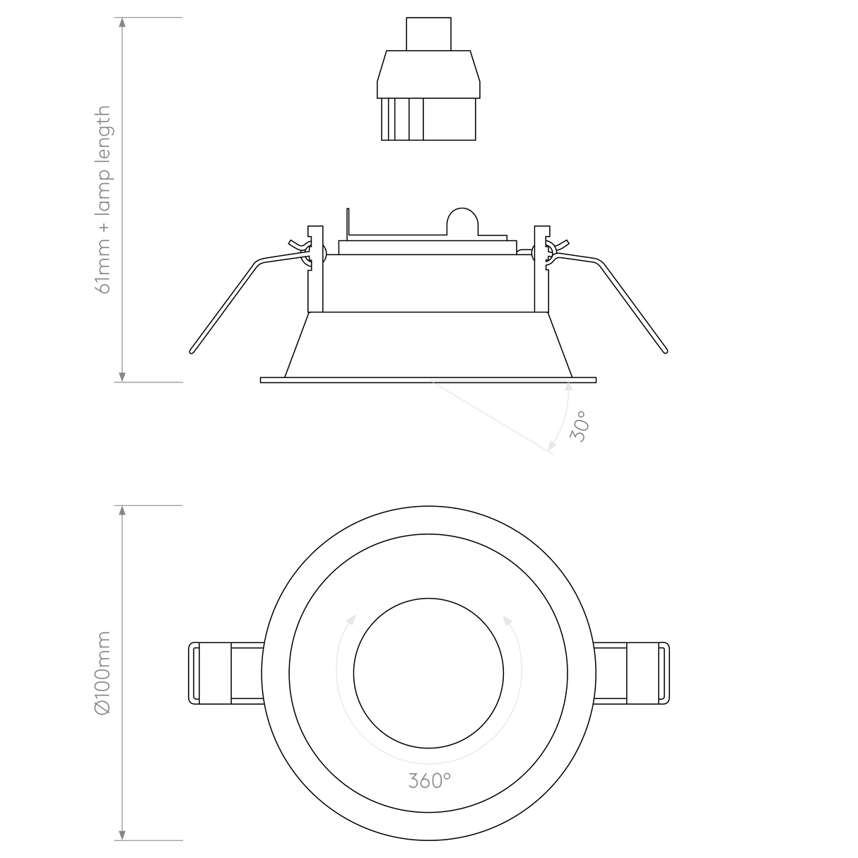 Astro Minima Slimline Round Adjustable Fire-Rated Matt White Interior Downlight