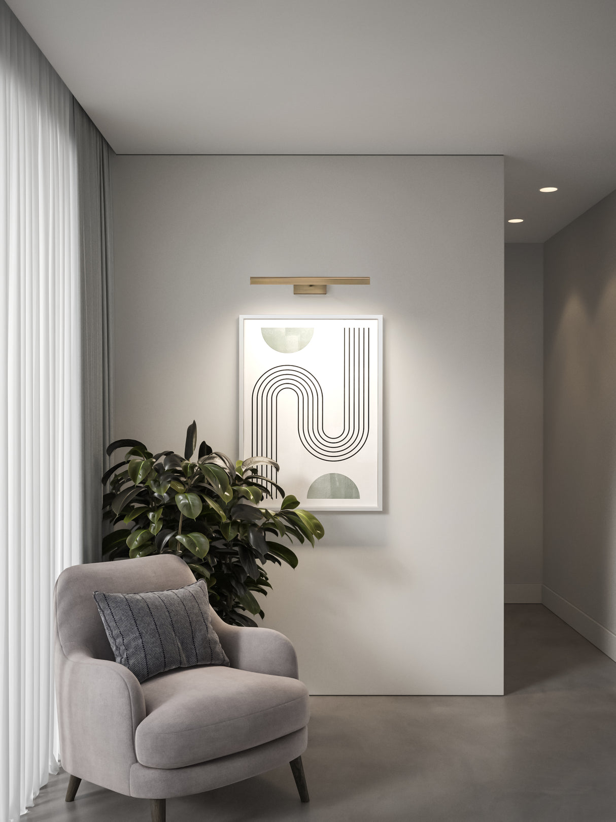 Astro Renoir 520 Matt Brushed Brass Interior Picture Light