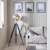Endon Nautical Floor Lamp Polished nickel plate & black paint